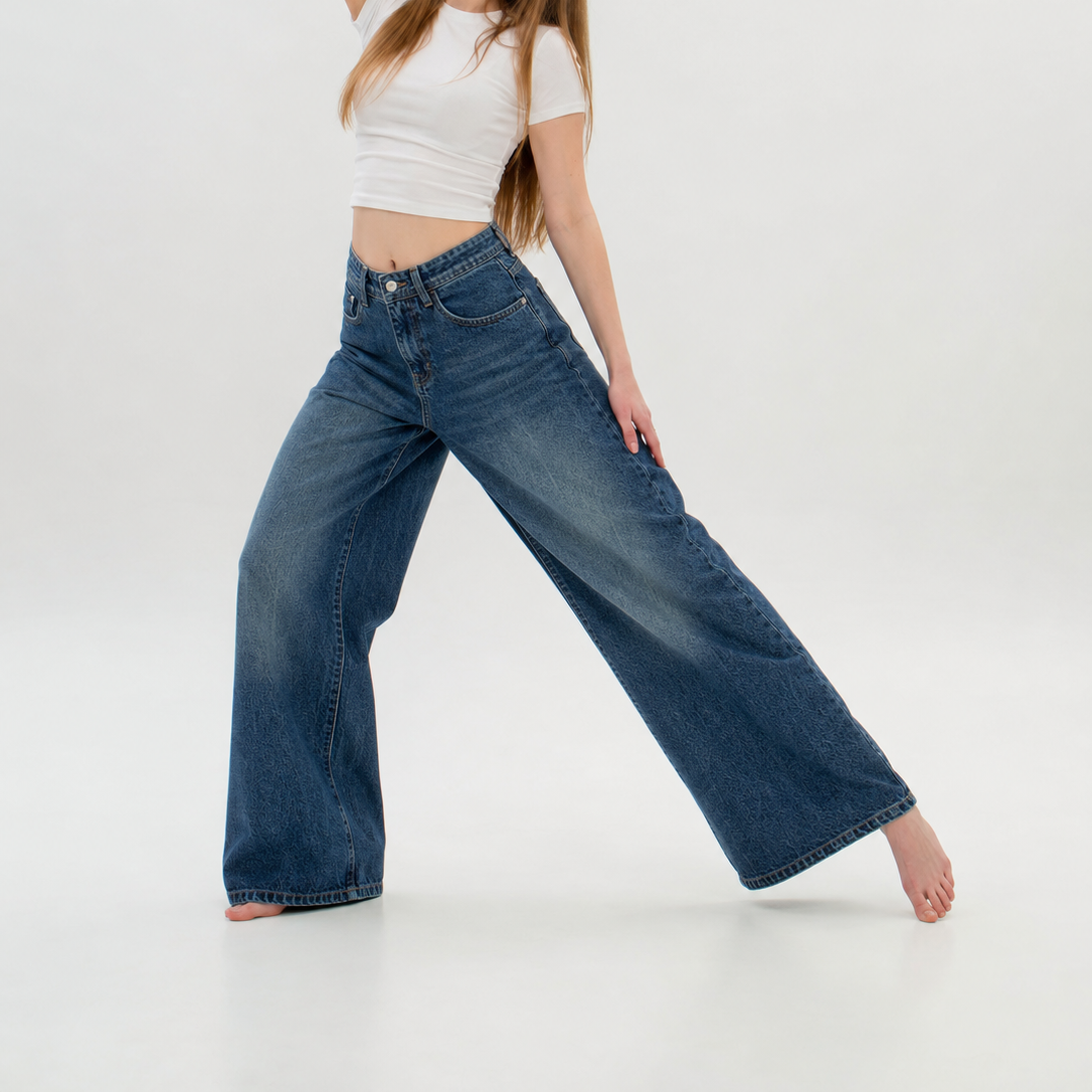 WOMEN WIDE LEG -SPRAY WHISKERED (20157)