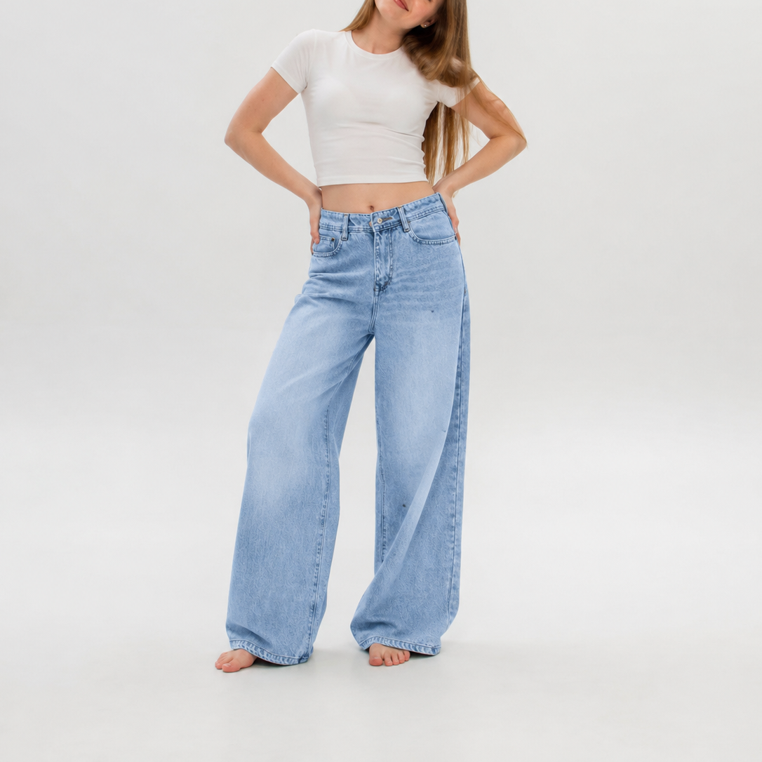 WOMEN WIDE LEG -SPRAY WHISKERED (20157)
