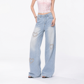 Women’s Diamond Heart Wide Leg Jeans