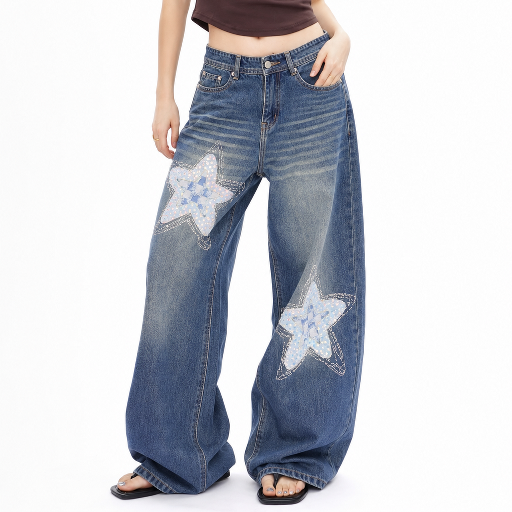Women's Embellished Women’s Wide-Leg Jeans