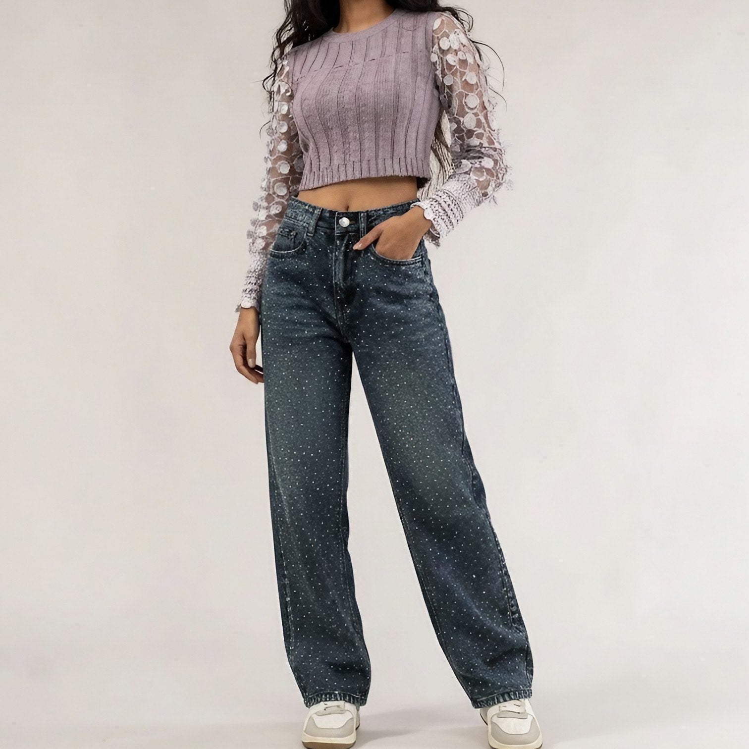 Women Stardust Wide-Leg Denim