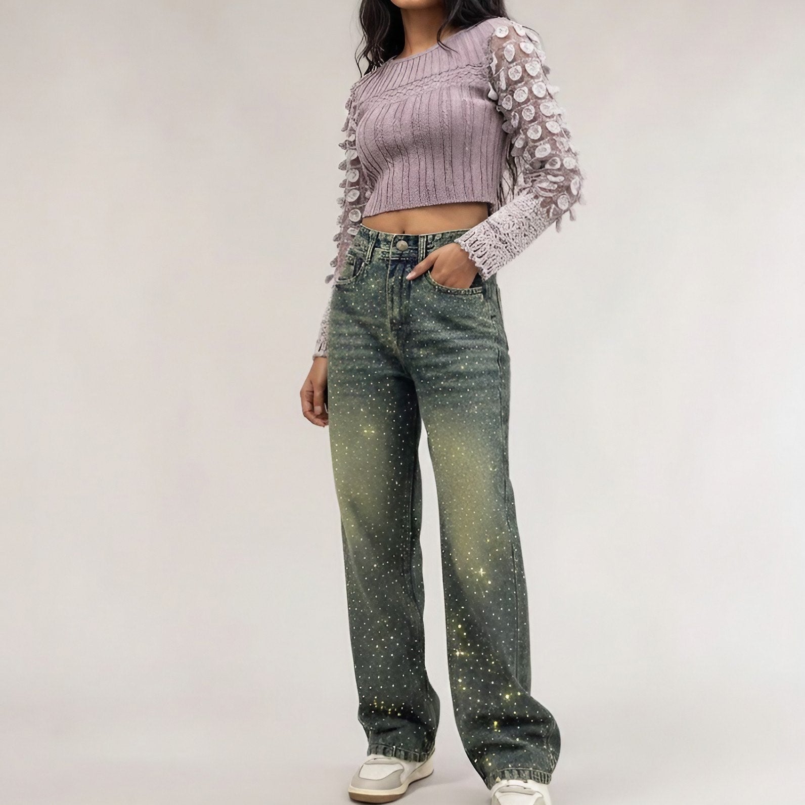 Women Stardust Wide-Leg Denim